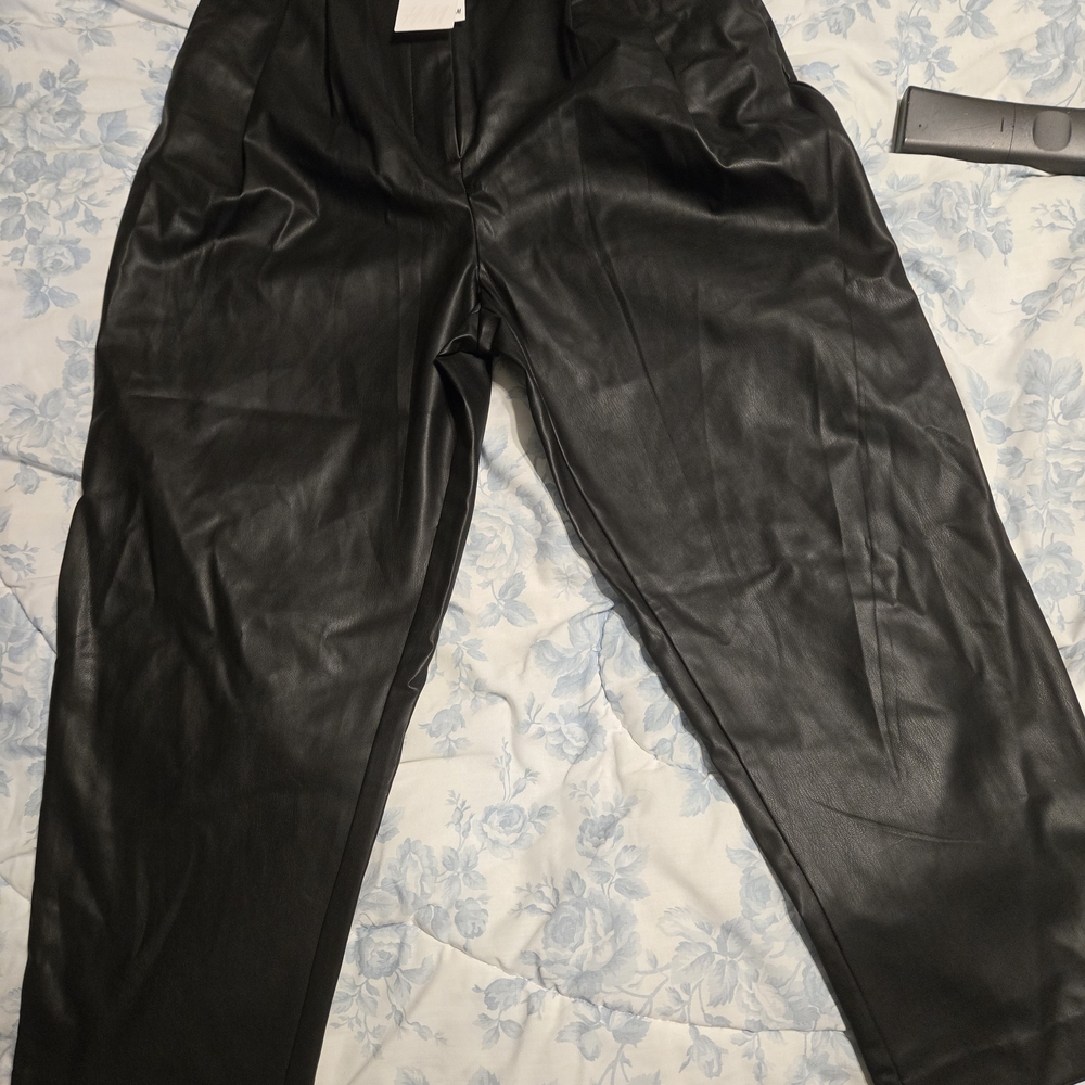 (Sold) H&M Women's Sleek Black Leather Pants